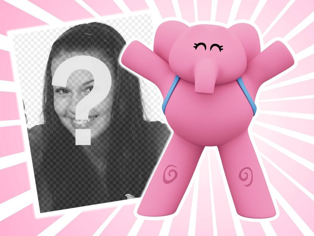 effet en ligne avec léléphant Elly de Pocoyo parfait pour télécharger votre photo ..