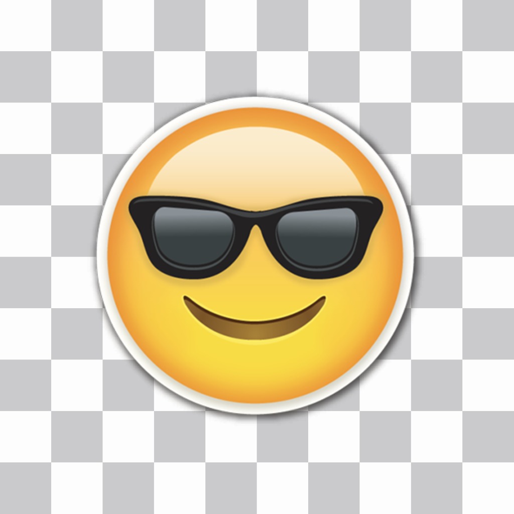 WhatsApp Emoji avec des lunettes de soleil à coller sur vos images 