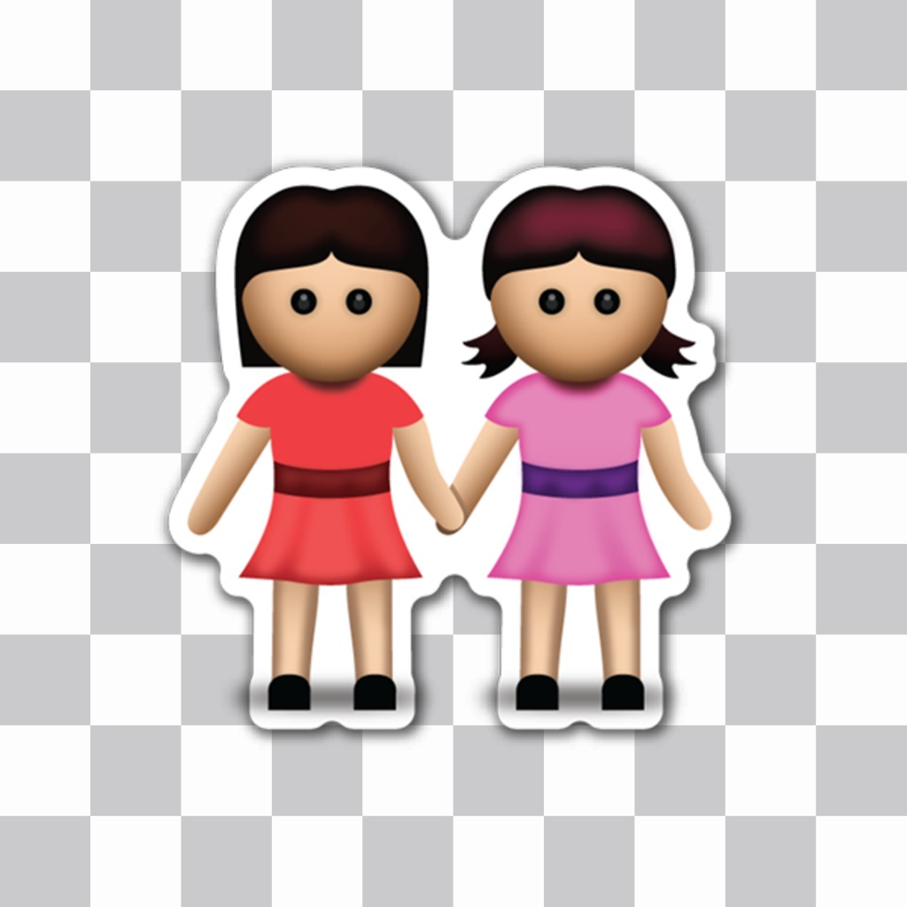 emoji en ligne pour vos photos de deux filles tenant leurs mains ..