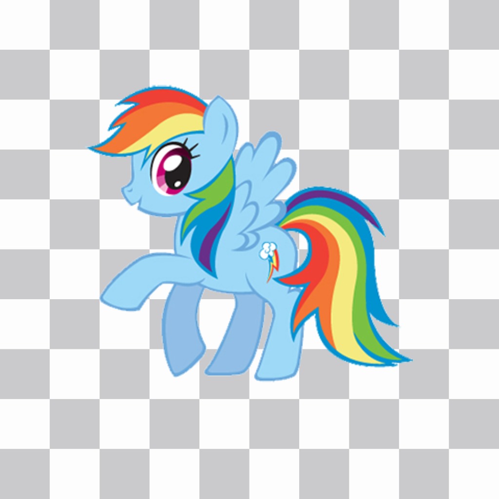 Autocollant décoratif pour des photos avec Rainbow Dash de My Little Pony ..