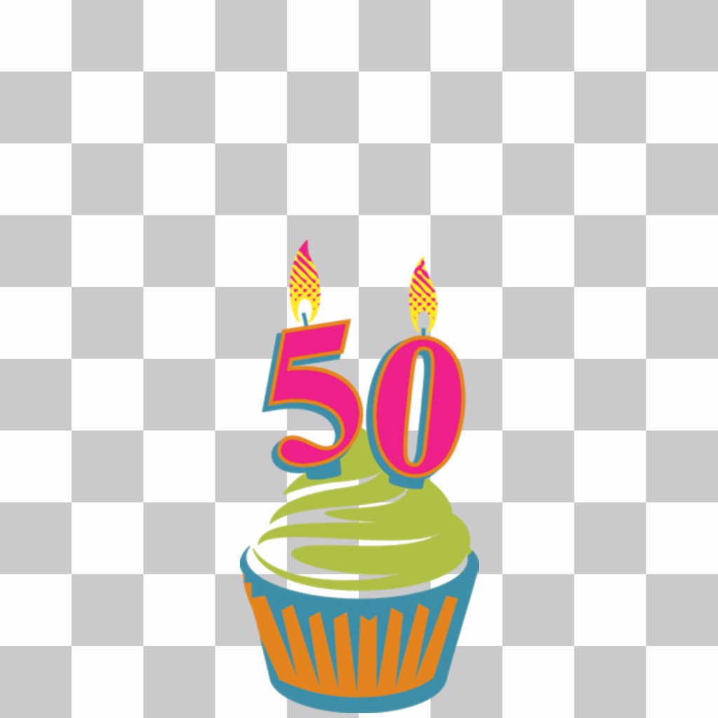Effet photo pour célébrer 50 ans de coller un petit gâteau sur votre photo ..