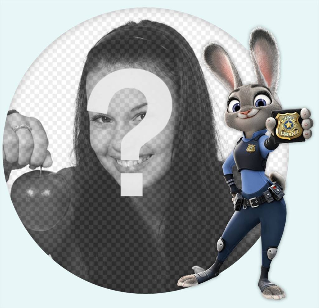 Effet photo avec le lapin Judy Hopps de Zootopia film ..