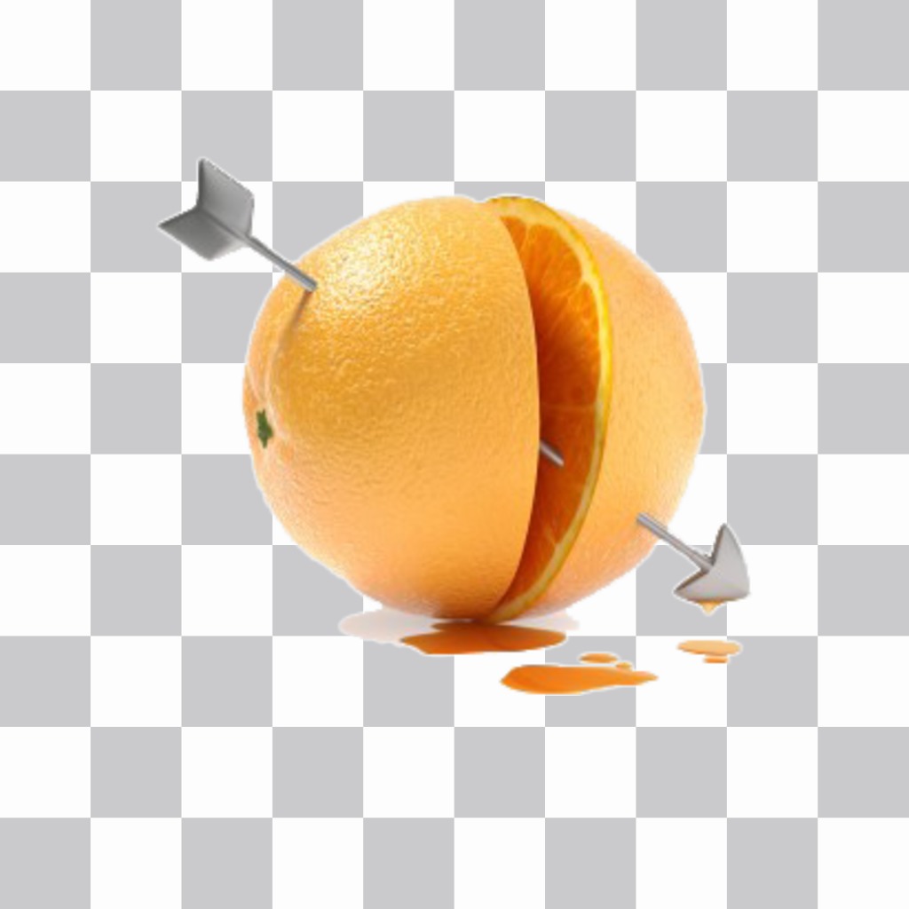 Effet photo pour ajouter une orange avec une flèche damour sur autocollant de vos photos pour représenter votre âme sœur. Décorez vos photos avec ce photomontage original et drôle dorange avec une flèche et partager avec vos amis pour exprimer qui est votre âme soeur..