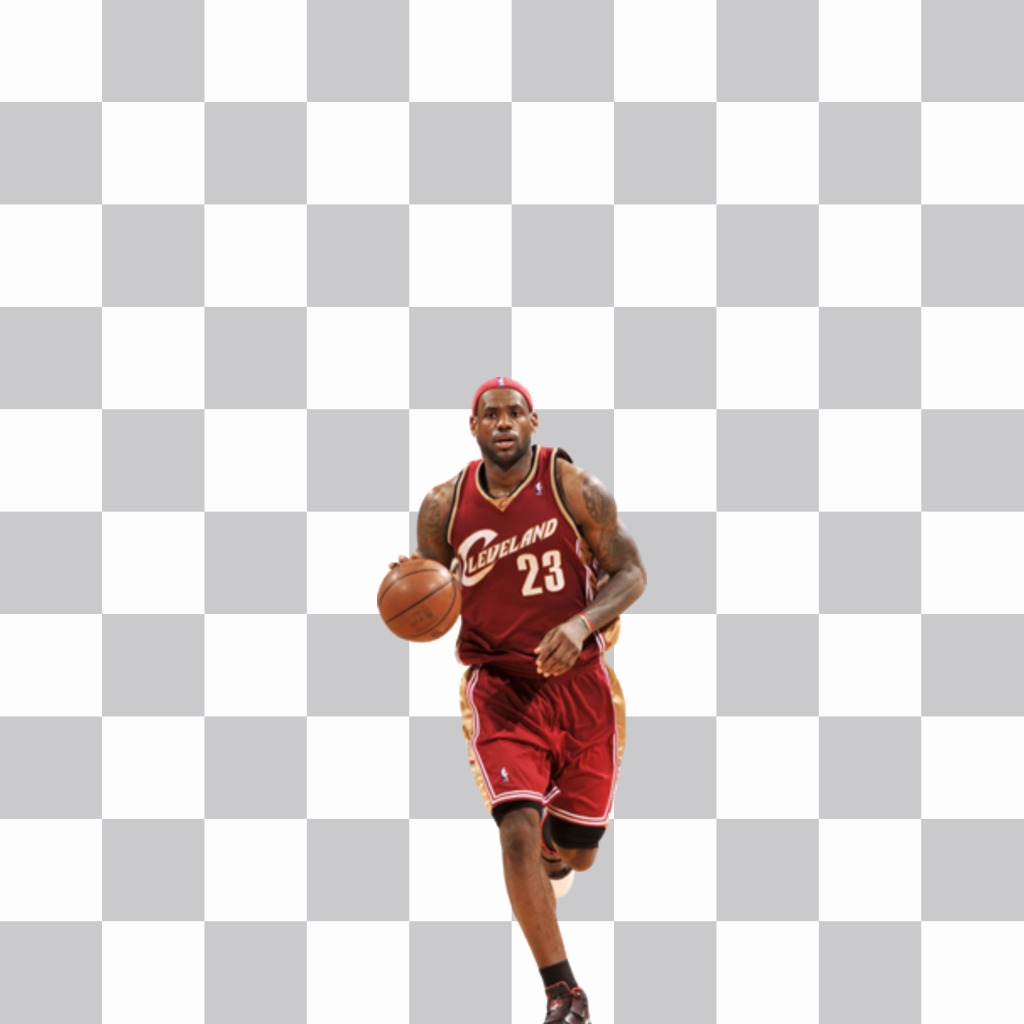 Autocollant de mettre sur vos photos Lebron James jouer au basket 