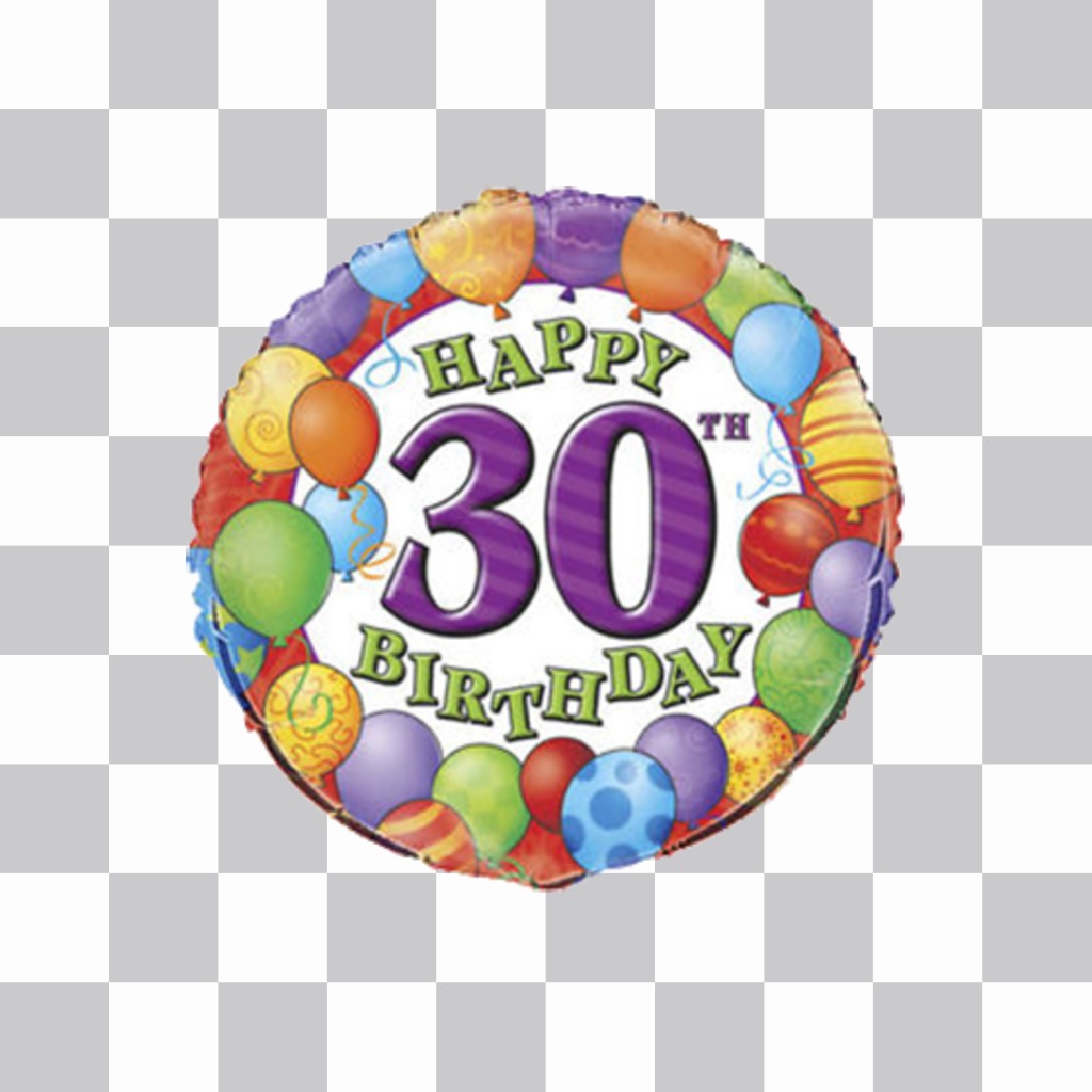 sticker décoratif pour célébrer un 30e anniversaire avec votre photo ..