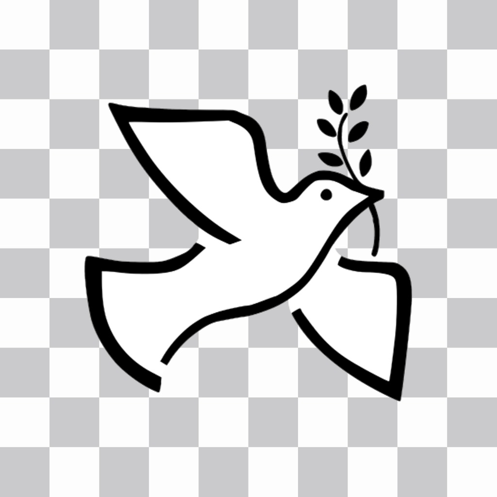 Autocollant en ligne pour coller la blanche colombe de la paix dans vos photos ..