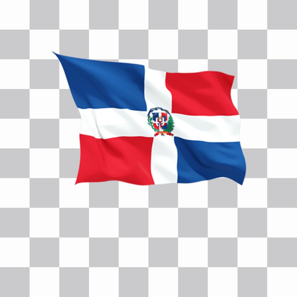Agitant le drapeau de la République Dominicaine à coller dans vos photos comme autocollant ..