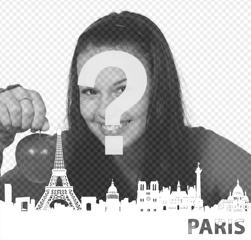 Éditable effet photo pour votre photo pour ajouter la silhouette de Paris ..