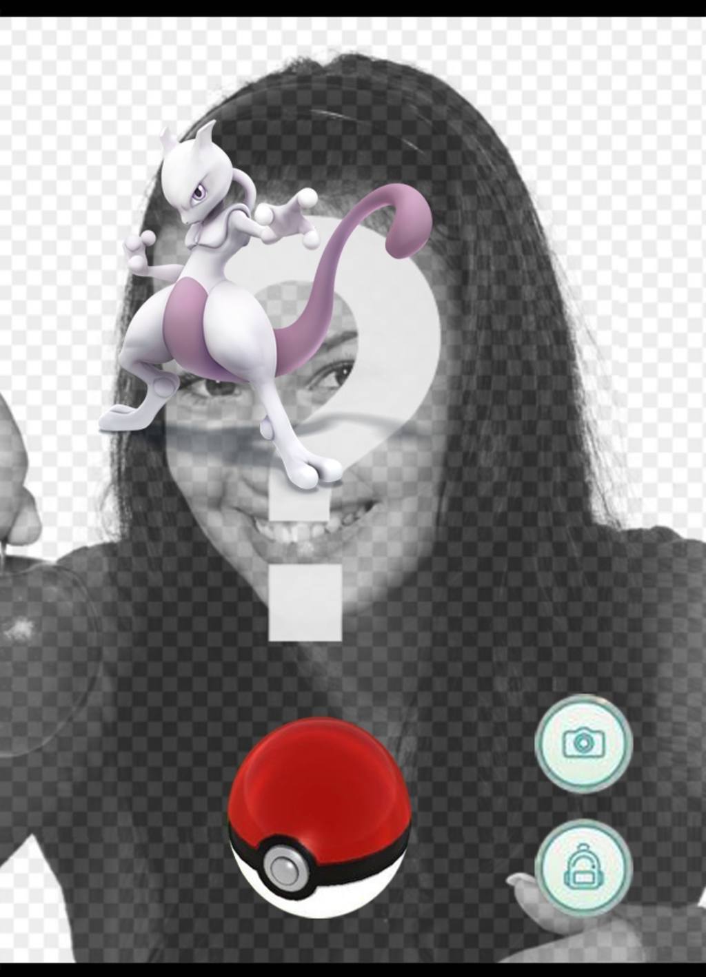 Effet photo avec Mewtwo dans Pokemon Go jeu à ajouter votre photo ..