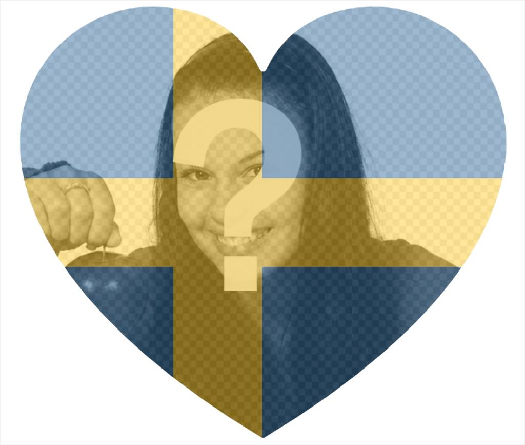 Suède drapeau en forme de coeur comme un filtre pour ajouter à vos photos ..