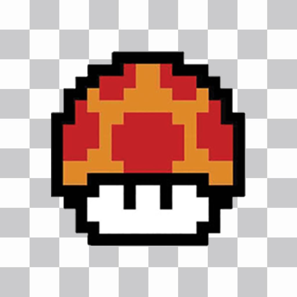 Pixélisé forme de champignon Mario Bros jeu pour coller vos photos ..