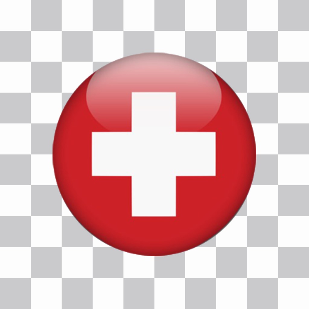 Drapeau de la Suisse dans une forme circulaire pour coller un autocollant sur les photos ..