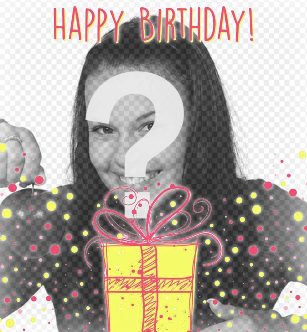 photomontages exemplative pour célébrer un joyeux anniversaire avec un cadeau décoratif ..