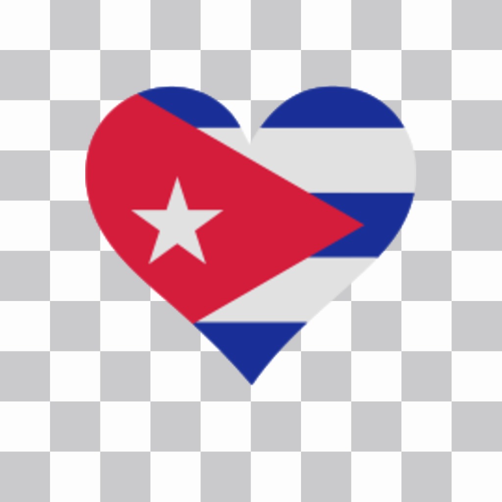 Forme de coeur de drapeau Cuba à mettre sur vos