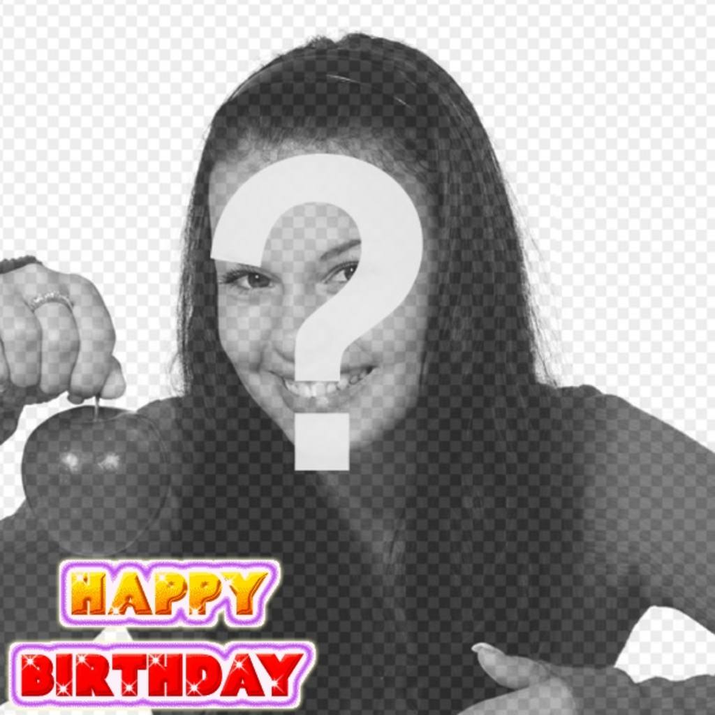 Carte d'anniversaire animée personnalisée avec une photo. L'animation est que le texte ajouté à l'image, 