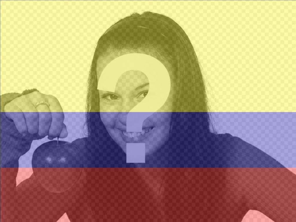 Filtre photo avec l'image du drapeau de la Colombie et votre photo.   ..